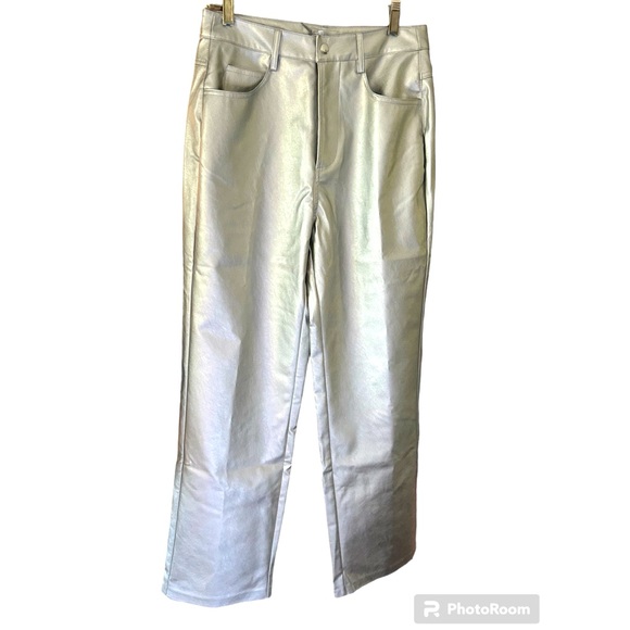 Wayf Silver Vegan Leather Jean - Picture 3 of 5